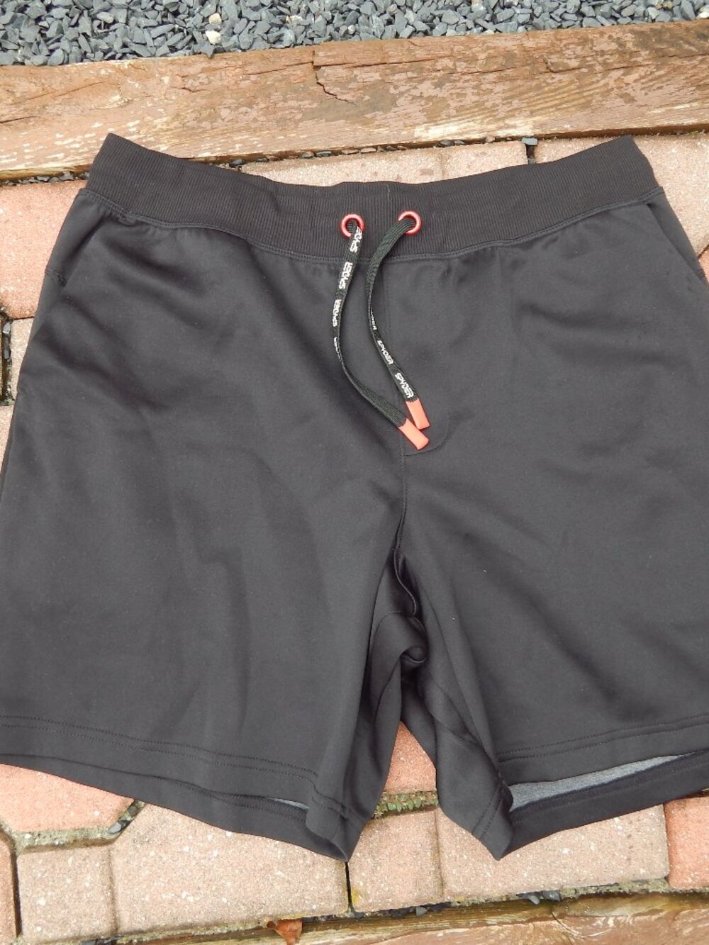 Spider Active Mens Size Large Shorts Black Work Out Athletic